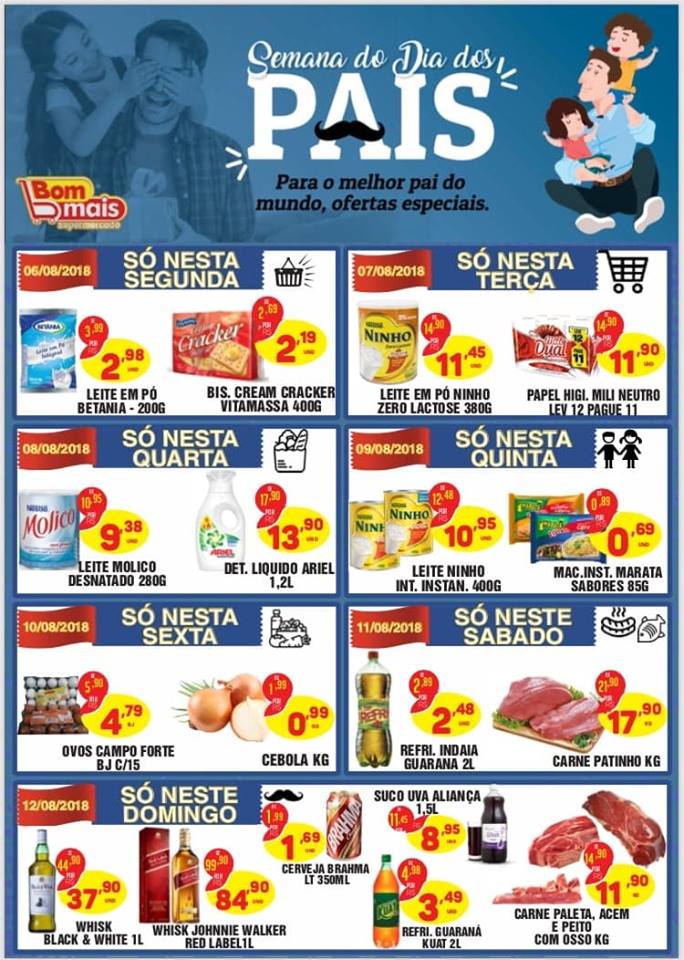 Promoções da semana do Dia dos Pais no Supermercado Bom Mais, em Patos Promoções da semana do Dia dos Pais no Supermercado Bom Mais, em Patos