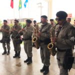 A Banda da Polícia Militar participou da solenidade