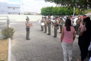 A banda da Polícia Militar prestigiou a abertura das atividades
