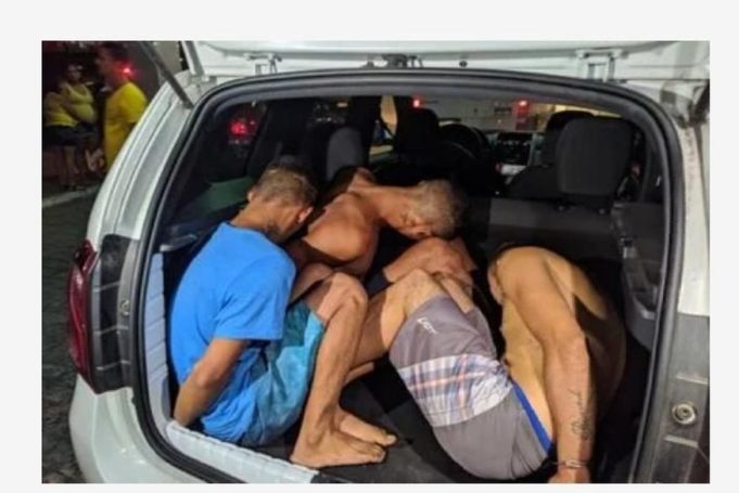 Após atendimento médico, eles foram levados para a Central de Flagrantes, no Geisel. (Foto Reprodução)