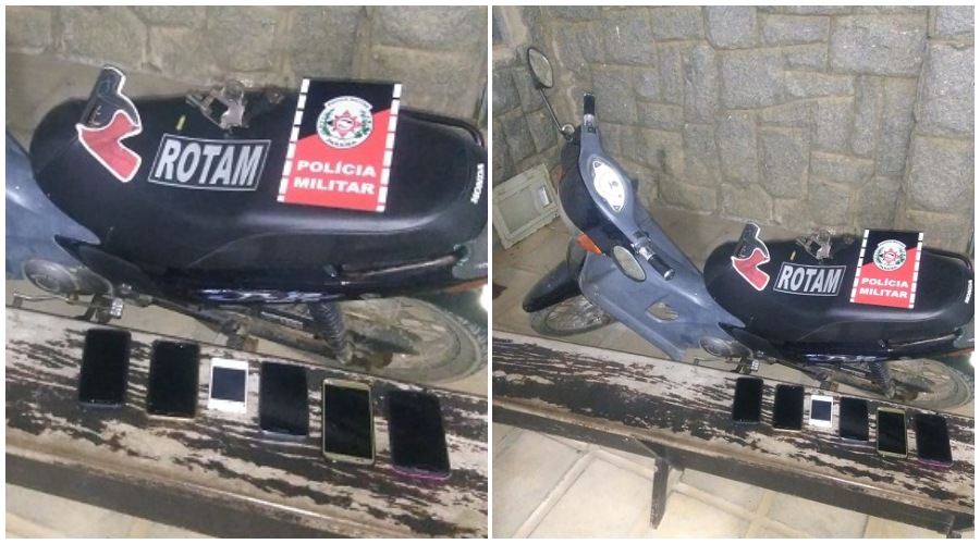 Militares da Rotam recuperam motocicleta e celulares roubados em Patos