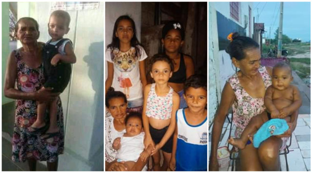 Idosa com os netos