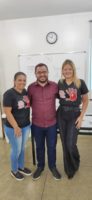 Juliana Salvador assistente social Rodrigo e Tuanny facilitadores do treinamento