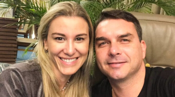 Fernanda Nantes e Flávio Bolsonaro
