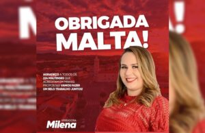 Vereadora Milena de Malta agradece votação e diz fará um belo trabalho junto com o povo