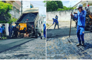 Prefeitura de Coremas conclui malha asfáltica de rua no centro da cidade