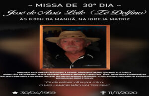 Missa de 30 dias por alma de José de Assis Leite (Zé Delfino), em Condado