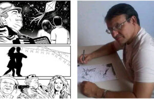 Desenhista Aurélio Gomes trabalha história em quadrinhos em homenagem a Pinto do Acordeon