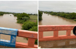 Rio Piancó amanhece em grande cheia nesta terça-feira