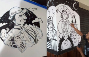 Artista produz painéis decorativos em Patos