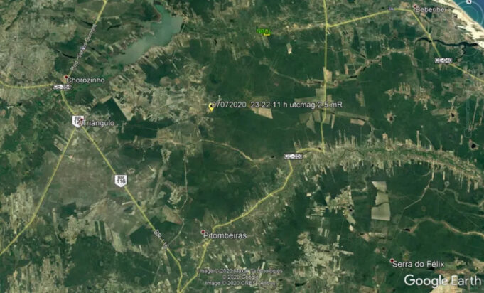 tremor-no-cear-07-07-2020 Tremor de terra é registrado em cidades cearenses, como Chorozinho. — Foto: LabSis/divulgação