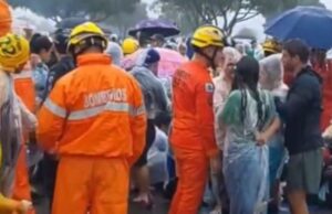 Raio atinge apoiadores durante caminhada de Nikolas Ferreira no DF. Vídeo