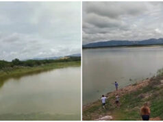 Barragem da Farinha, em Patos, pega mais de três metros d’água de ontem para hoje. Vídeo