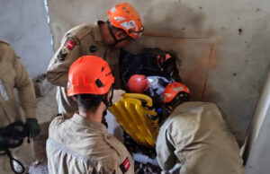 Trabalhador de obra fica ferido após cair em fosso de elevador, em João Pessoa