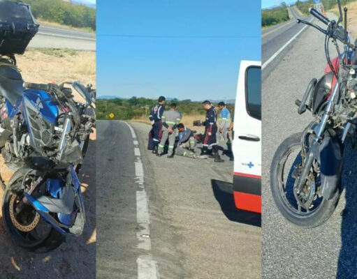 Dois homens ficam feridos em colisão envolvendo motos na BR-230, em Patos