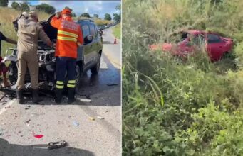 Dois acidentes envolvendo carros e moto deixam vítimas em estado grave na região de Cajazeiras