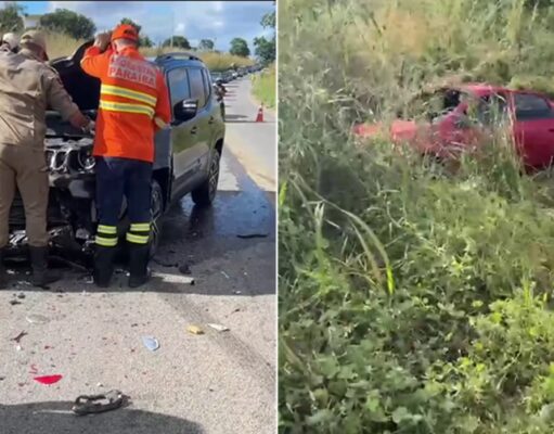 Dois acidentes envolvendo carros e moto deixam vítimas em estado grave na região de Cajazeiras