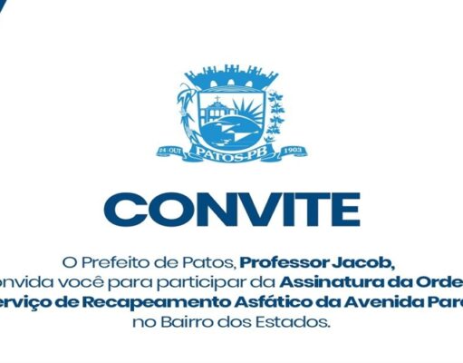 Prefeitura de Patos autoriza recapeamento da Avenida Paraíba, no Bairro dos Estados, nesta quinta-feira