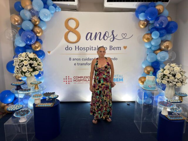 maria de fatima comemorou sua cura no dia que o hospital do bem celebrou 8 anos